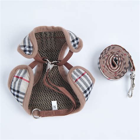 burberry pet clothes|Burberry dog harness and leash.